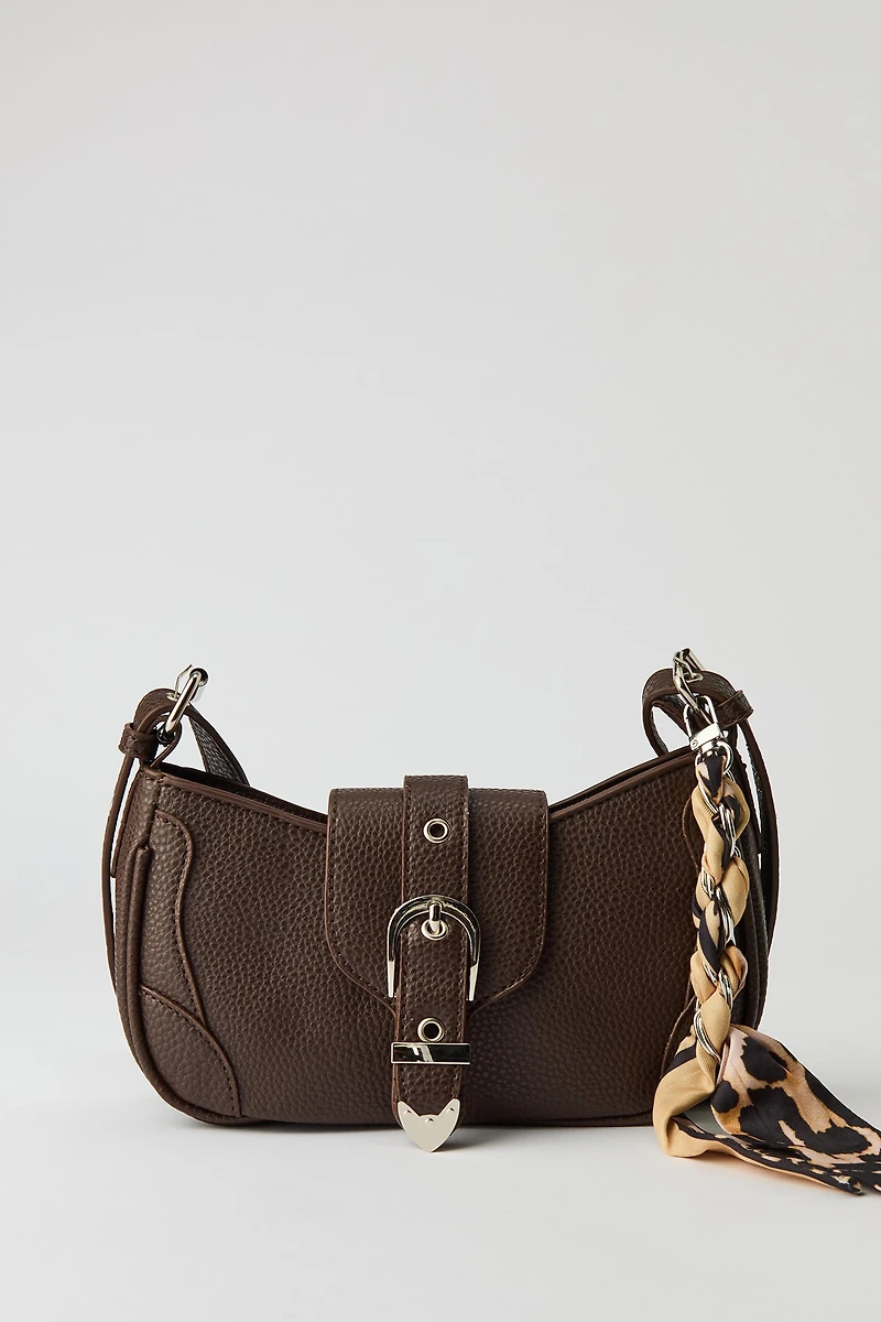 Sac à main en similicuir avec écharpe