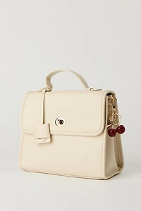 Faux Leather Saddle Bag with Keychain