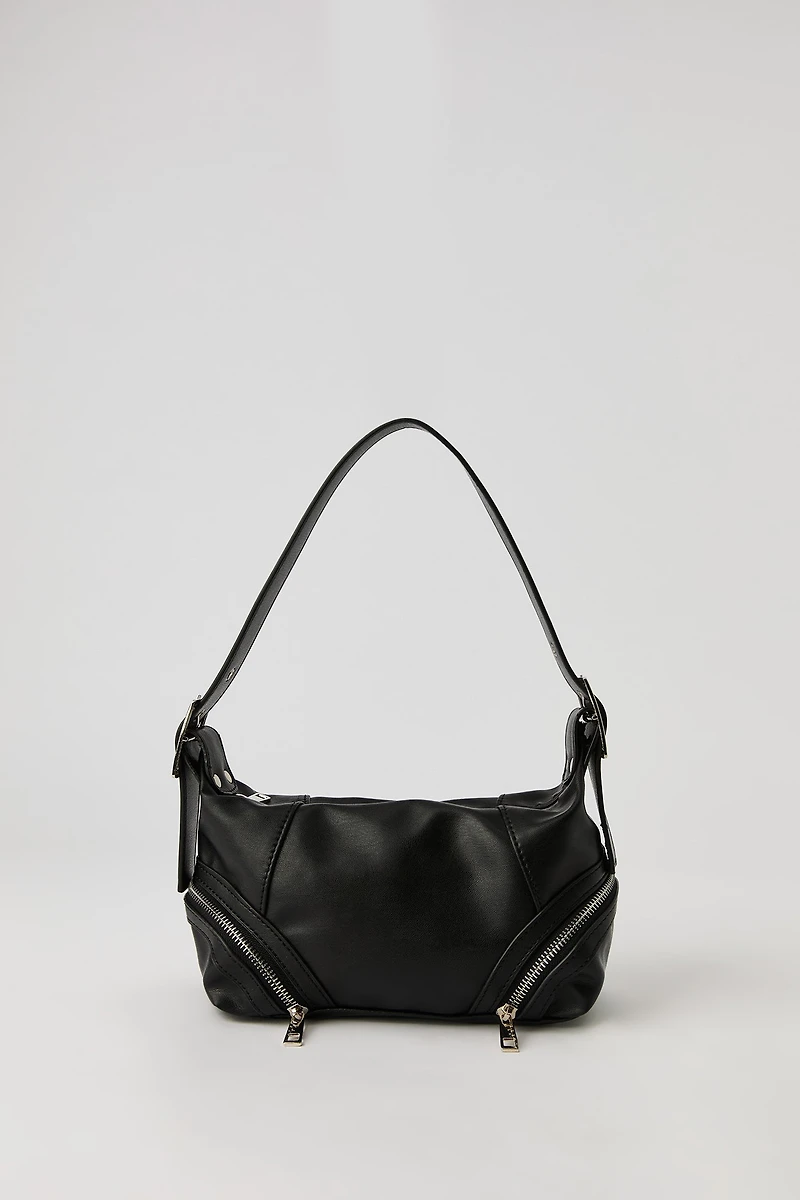 Faux Leather Zippered Purse