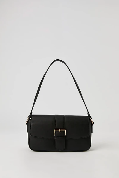 Faux Leather Buckled Purse