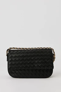 Sac à bandoulière tissé en similicuir