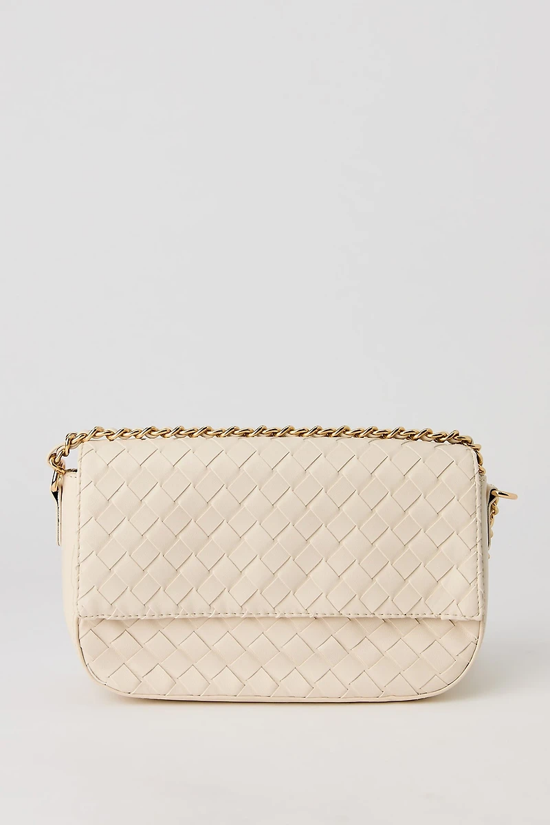 Sac à bandoulière tissé en similicuir