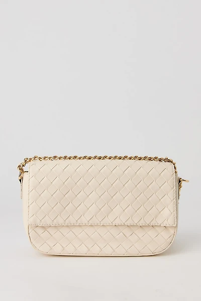 Sac à bandoulière tissé en similicuir