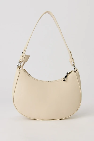 Faux Leather Crescent Shoulder Bag