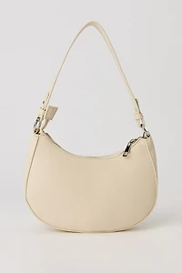 Faux Leather Crescent Shoulder Bag