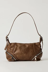 Sac à main en similicuir d'aspect usé avec fermeture glissière
