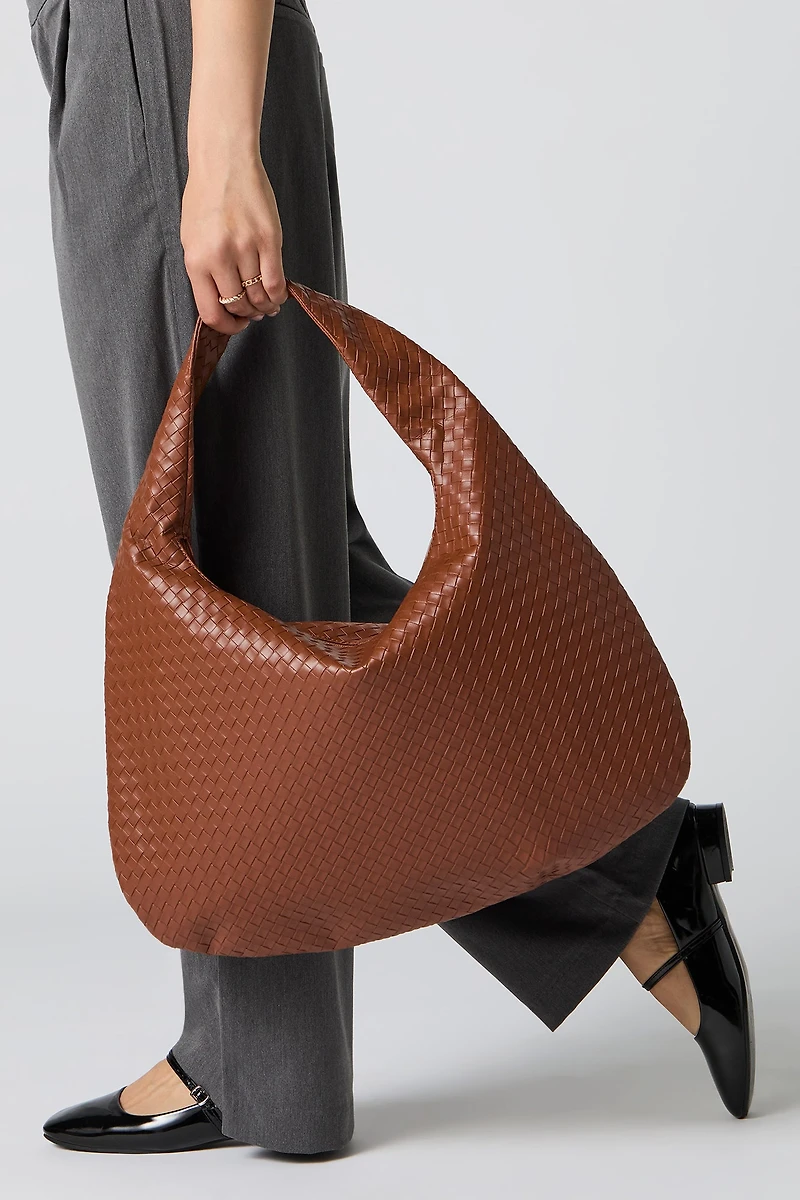 Sac bohémien tissé en similiduir