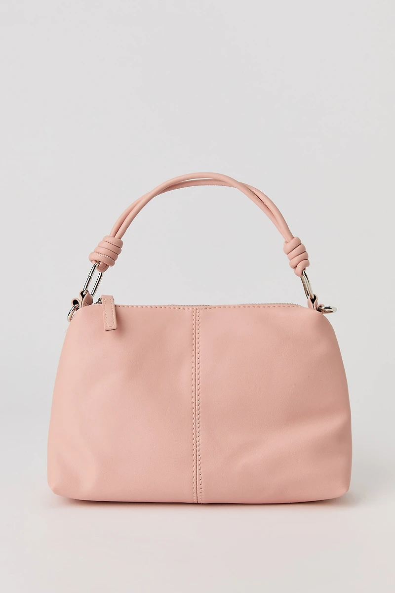 Faux Leather Removable Strap Purse