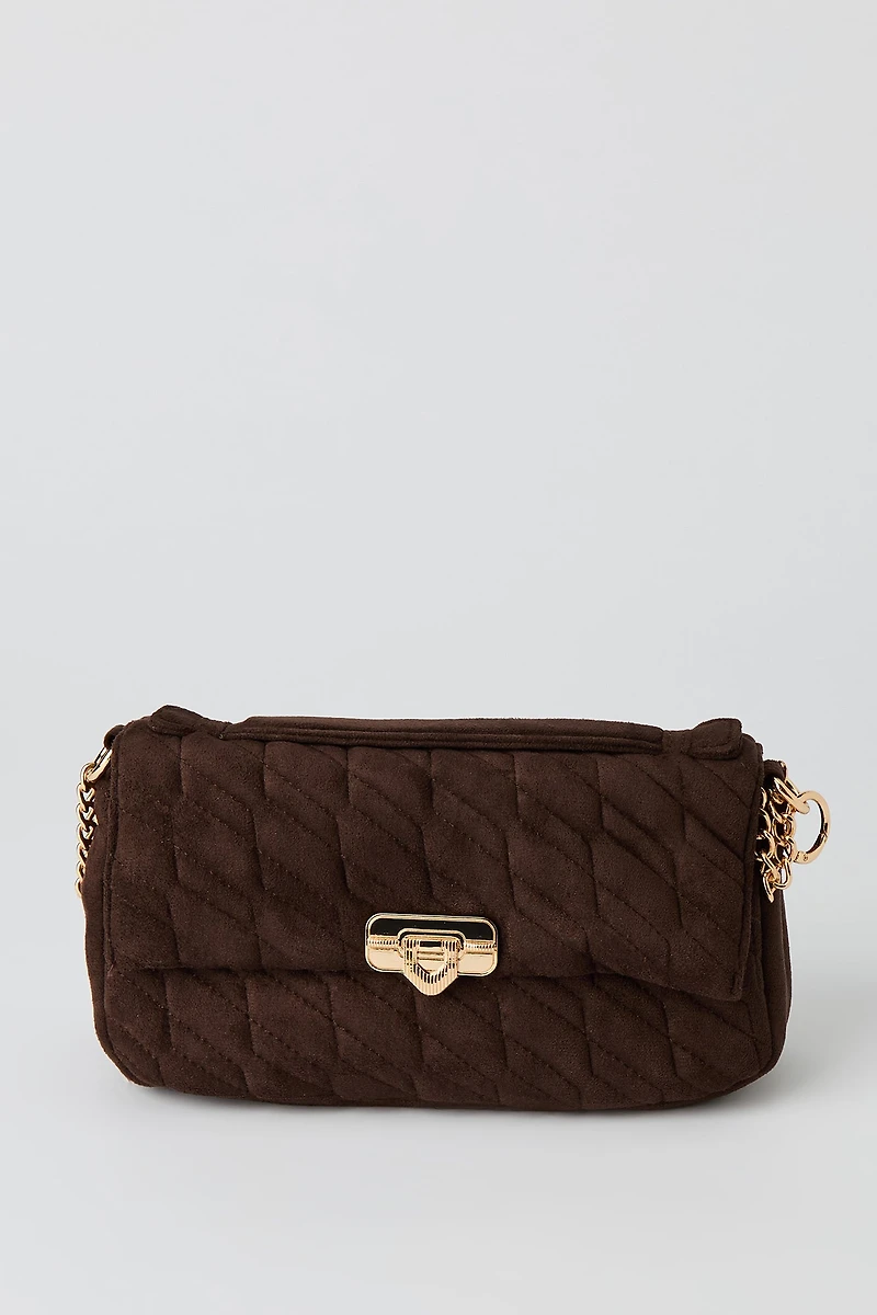 Quilted Crossbody Purse with Keychain