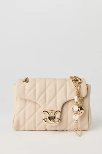 Quilted Crossbody Purse with Keychain