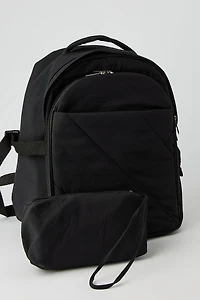 Quilted Backpack with Laptop Sleeve & Pencil Case