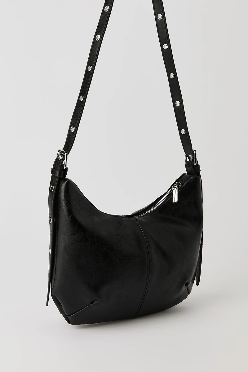 Sac à bandoulière en demi-lune en similicuir
