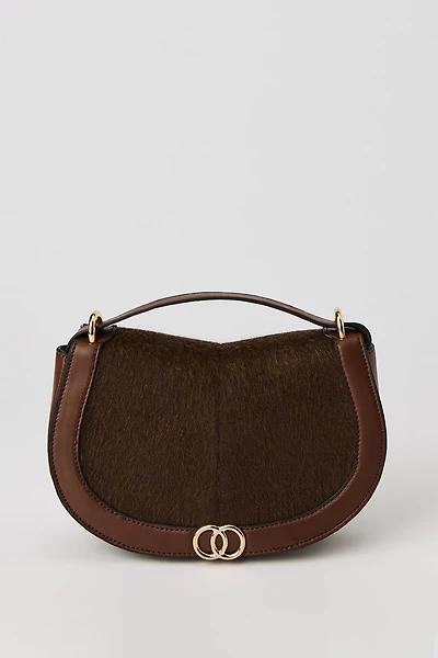 Sac à bandoulière en similifourrure