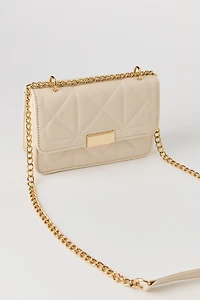 Sac à bandoulière en similicuir matelassé