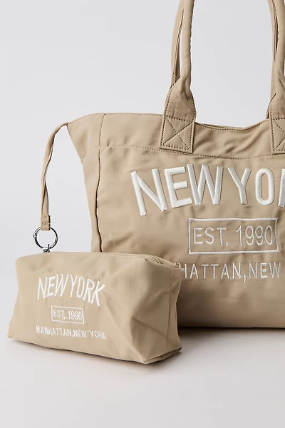 New York Tote Bag & Cosmetic Set