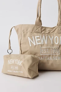New York Tote Bag & Cosmetic Set