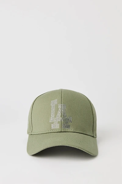 Casquette de baseball à imprimé Los Angeles avec pierres du Rhin