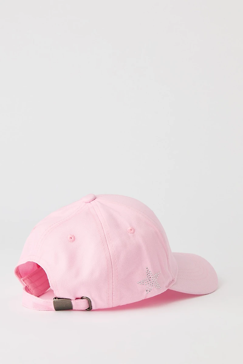 Casquette de baseball à imprimé Los Angeles avec pierres du Rhin