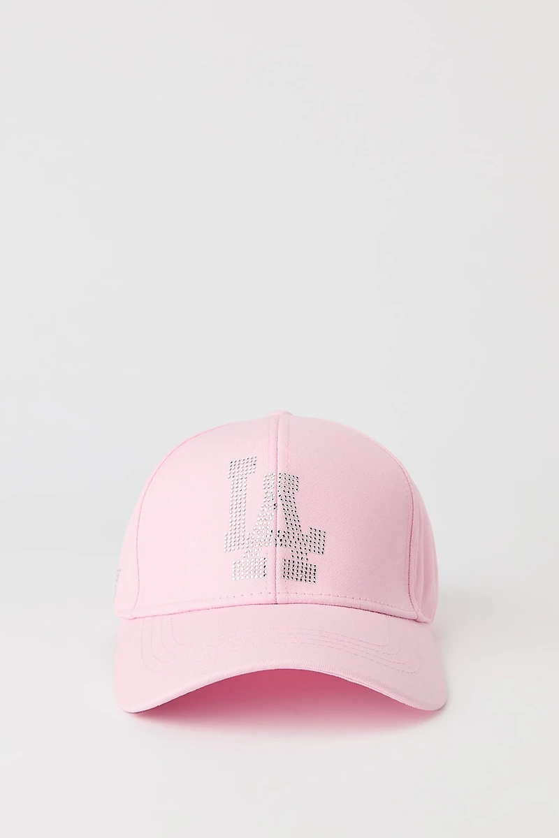 Casquette de baseball à imprimé Los Angeles avec pierres du Rhin