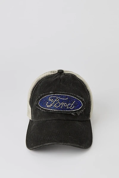 Ford Rhinestone Trucker Hat