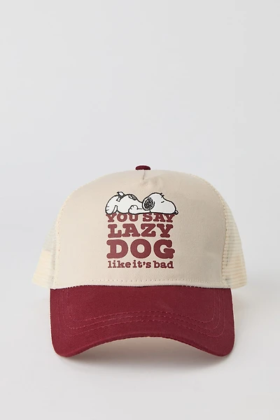 Casquette de camionneur à imprimé Peanuts Snoopy