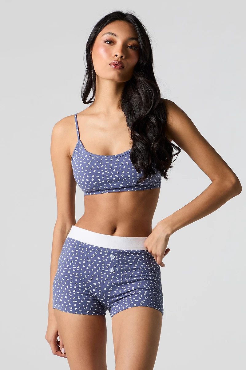 Ensemble-pyjama 2 pièces short boxeur et camisole imprimés
