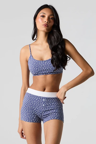 Ensemble-pyjama 2 pièces short boxeur et camisole imprimés
