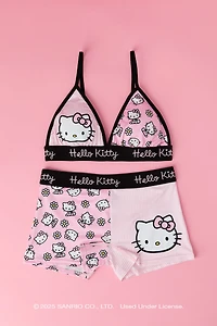 Ensemble avec soutien-gorge triangulaire et culotte garçonne à imprimé Hello Kitty