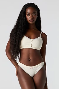 Lace Trim Tank & Panty 2 Piece Set