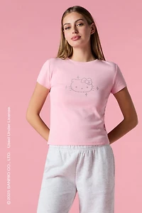 T-shirt à imprimé Hello Kitty® avec pierres du Rhin