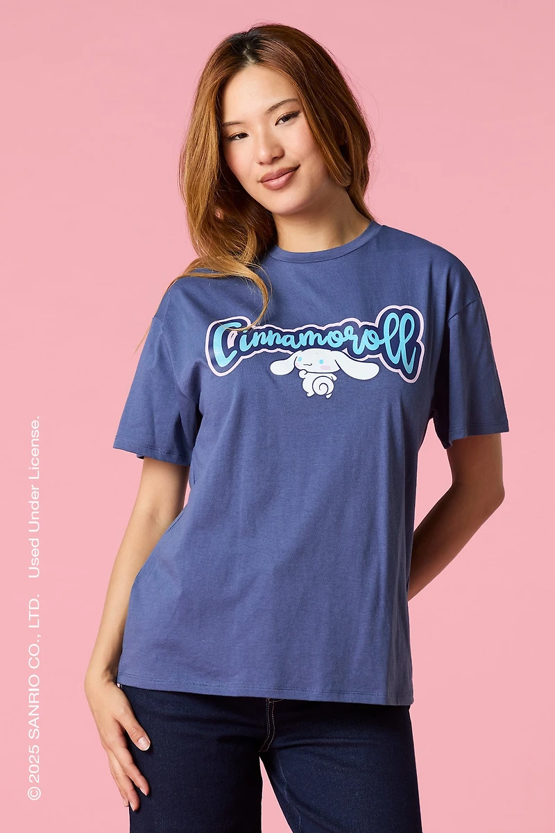 T-shirt de coupe garçonne à imprimé Cinnamoroll