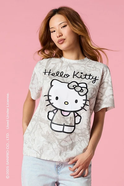 T-shirt de coupe garçonne à imprimé Hello Kitty® avec motif camouflage