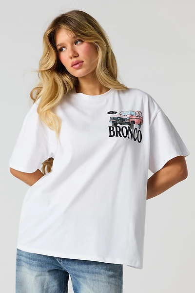 T-shirt de coupe garçonne à imprimé Ford Bronco