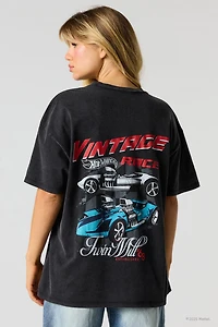 T-shirt de coupe garçonne à imprimé délavé Hot Wheels™