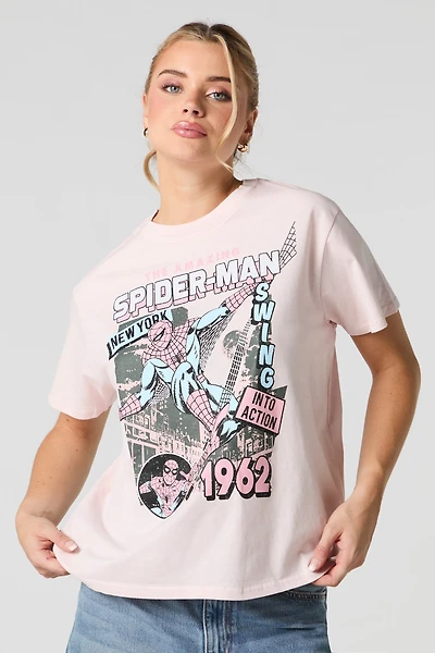 T-shirt coupe garçonne à imprimé Spiderman