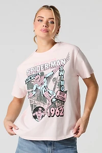 T-shirt coupe garçonne à imprimé Spiderman
