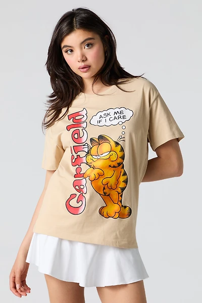 T-shirt coupe garçonne à imprimé Garfield