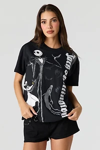 T-shirt de coupe garçonne à imprimé Nightmare Before Christmas