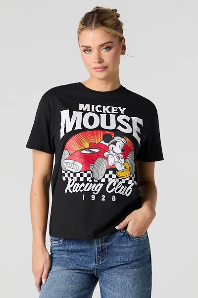 T-shirt coupe garçonne à imprimé Mickey Mouse Racing Club