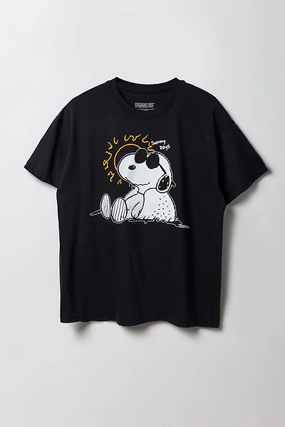 T-shirt de coupe garçonne à imprimé Snoopy