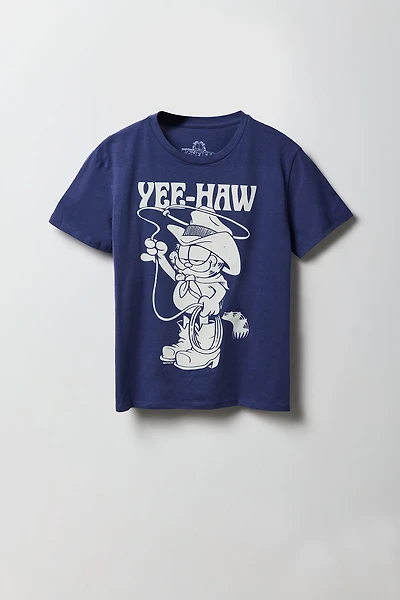 T-shirt de coupe garçonne à imprimé Garfield Yeehaw