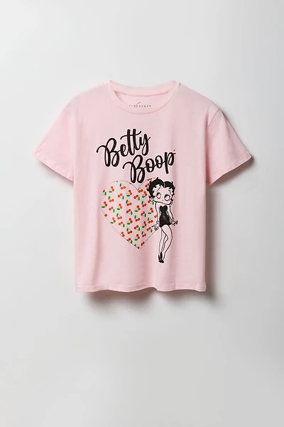 T-shirt de coupe garçonne à imprimé Betty Boop