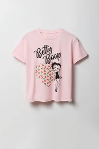 T-shirt de coupe garçonne à imprimé Betty Boop