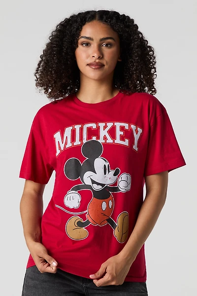 T-shirt coupe garçonne à imprimé Mickey Mouse