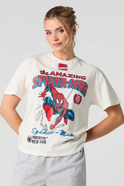 T-shirt coupe garçonne à imprimé The Amazing Spider-Man