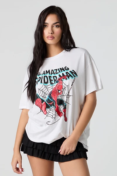 T-shirt coupe garçonne à imprimé Spiderman