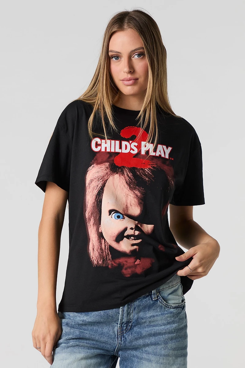 T-shirt coupe garçonne à imprimé Halloween