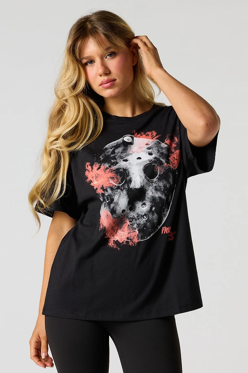 Horror Puff Print Boyfriend T-Shirt