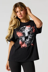 Horror Puff Print Boyfriend T-Shirt