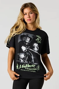Horror Puff Print Boyfriend T-Shirt